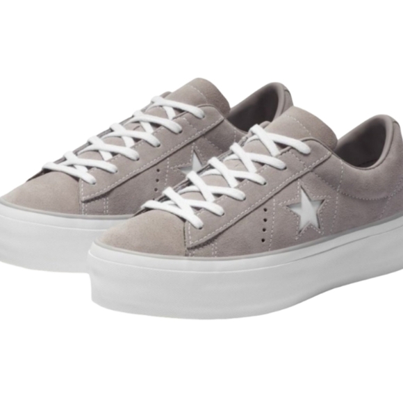 Converse One Star Platform Sneakers Women's Size 6 Gray Suede Chunky Sole New - Picture 1 of 13